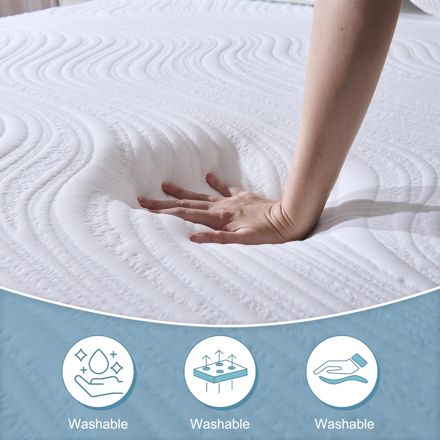 Hiimgo King Mattress Medium Firm Memory Foam Mattress 150x200x20cm