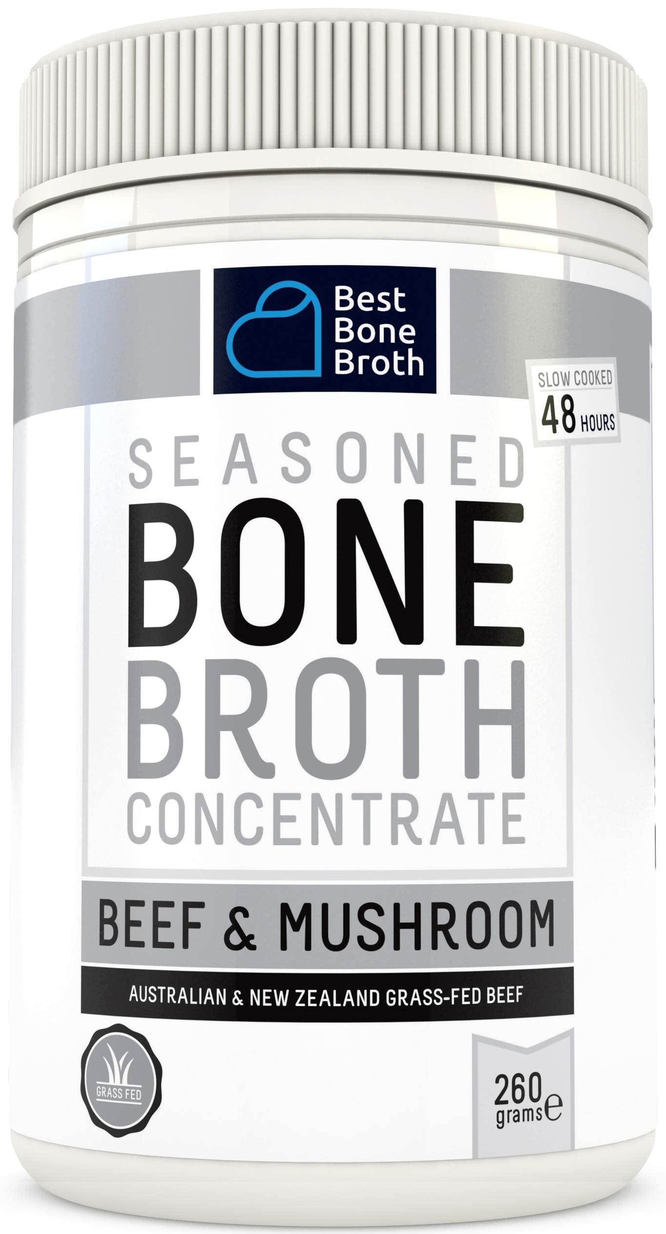 Bone Broth Premium Beef Bone Broth Concentrate Mushroom Flavour- 100% Sourced from AU Grass-Fed, Pasture-Raised Cattle - Healthier Skin & Nails,