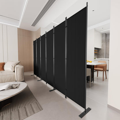 C-Hopetree 6 Panels Room Divider, 180cm Tall Indoor Folding Privacy Screen, Portable Partition Separator, Freestanding Separation Temporary Wall for