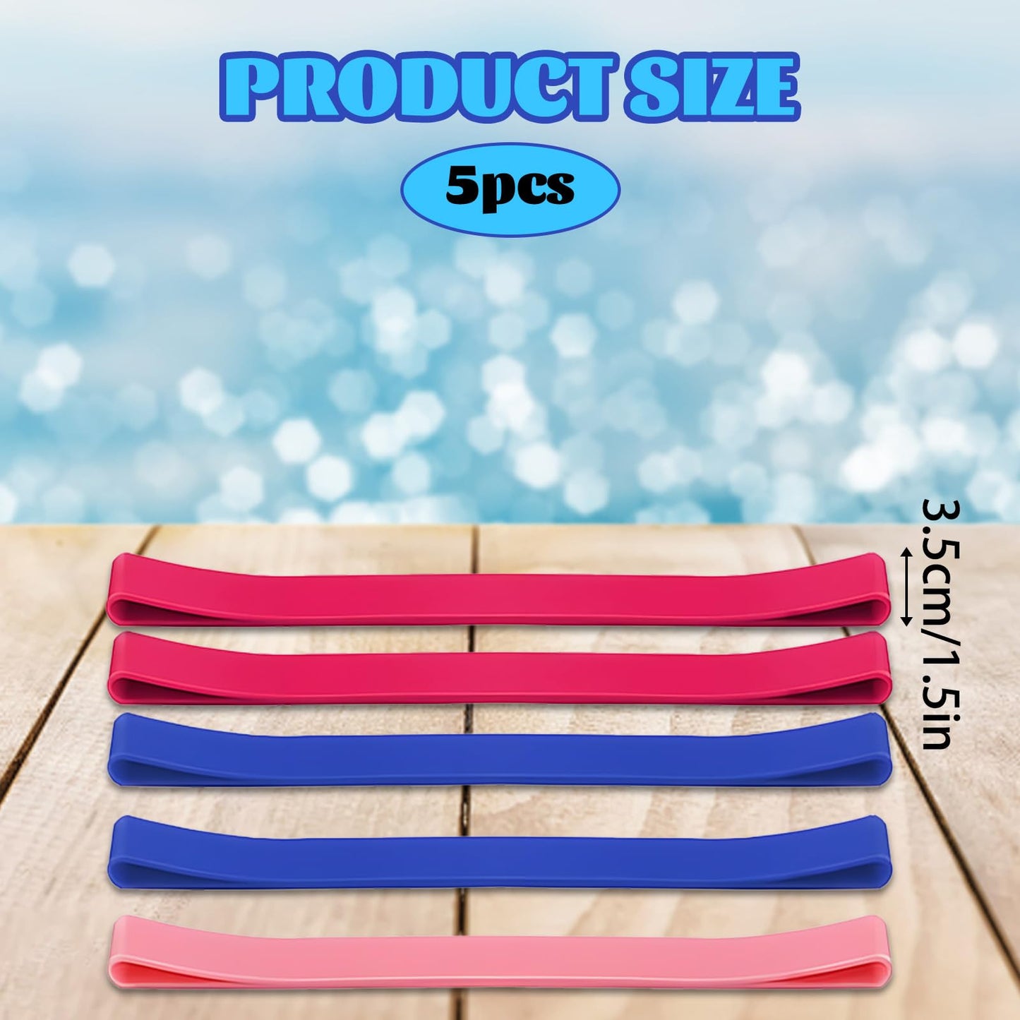 Towel Bands for Sun Loungers, 5 Pack Windproof Sunbed Towel Bands, High Elasticity Towel Bands for Pool, Chairs, Cruise