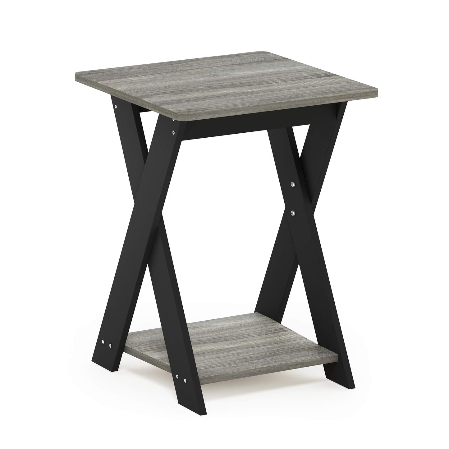 Furinno MODERN SIMPLISTIC Side Table, End Table with X-Legs, Criss-Crossed Night Stand, Bedside Table with Open Shelf, for Living Room, Bedroom