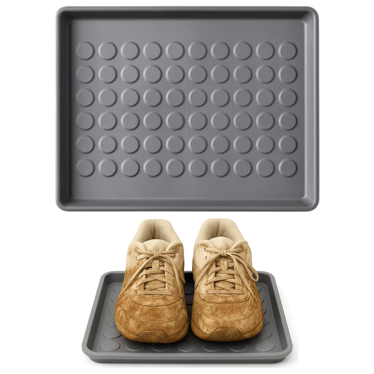 ZYCORE Small Plastic Boot Tray – Waterproof Entryway Drip Shoe Mat