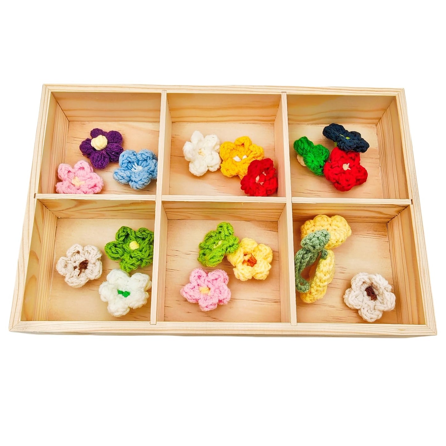 Anktily Unfinished Wooden Storage Divider Box, Showcase Display Box for 6 Compartments, Socks Organizer, Underwear Storage Case