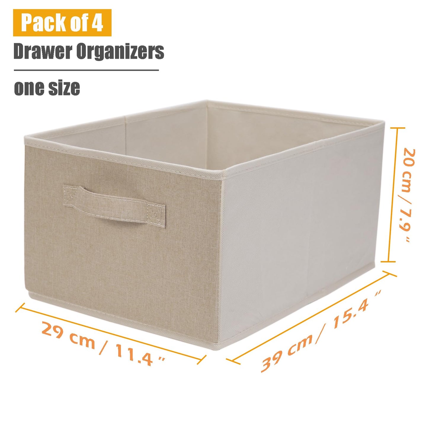 4 PCS Clothes Drawer Organisers Fabric Storage Box for Wardrobe Clothes Toy