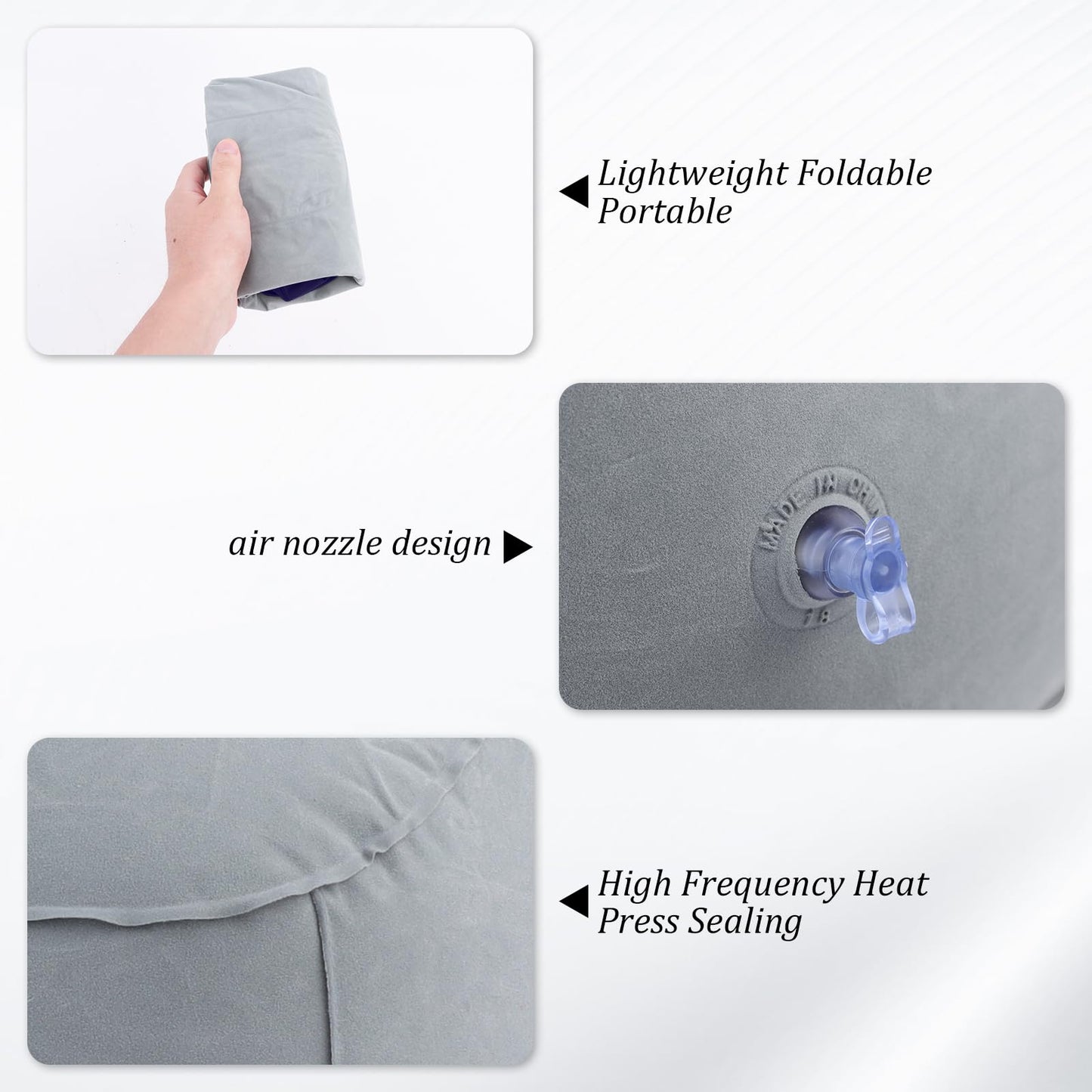Inflatable Foot Rest for Travel 2 Pack, Inflatable Foot Rest Pillow for Car Office Home (Grey)