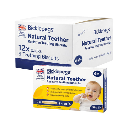 Bickiepegs Teething Biscuits 6-36 Months, 9 Biscuits, Natural Teething Remedies for Teething Relief, Dairy-Free Teething Rusks for Babies and Toddlers