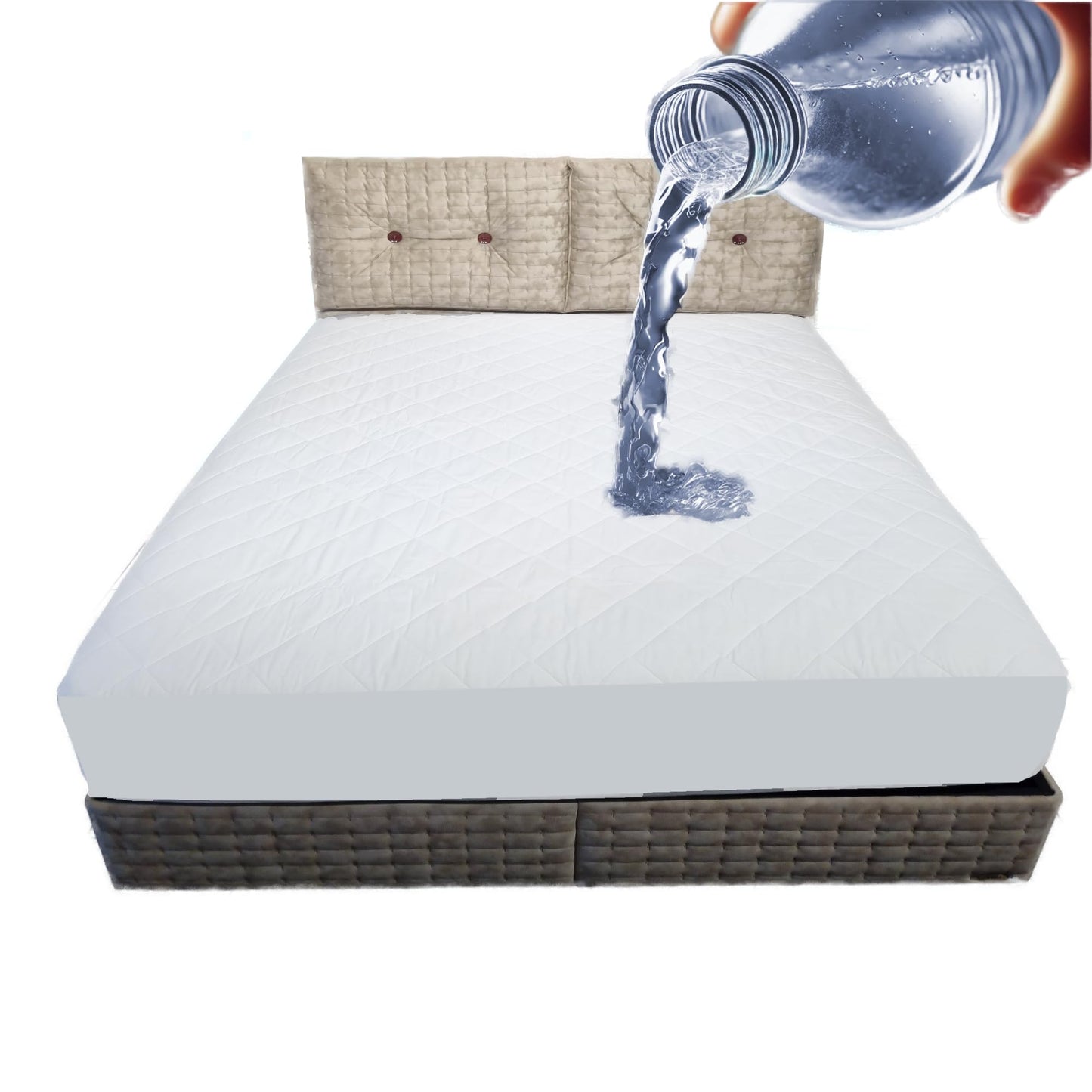 Cotton Mattress Protector (White, 90 x 190 cm)