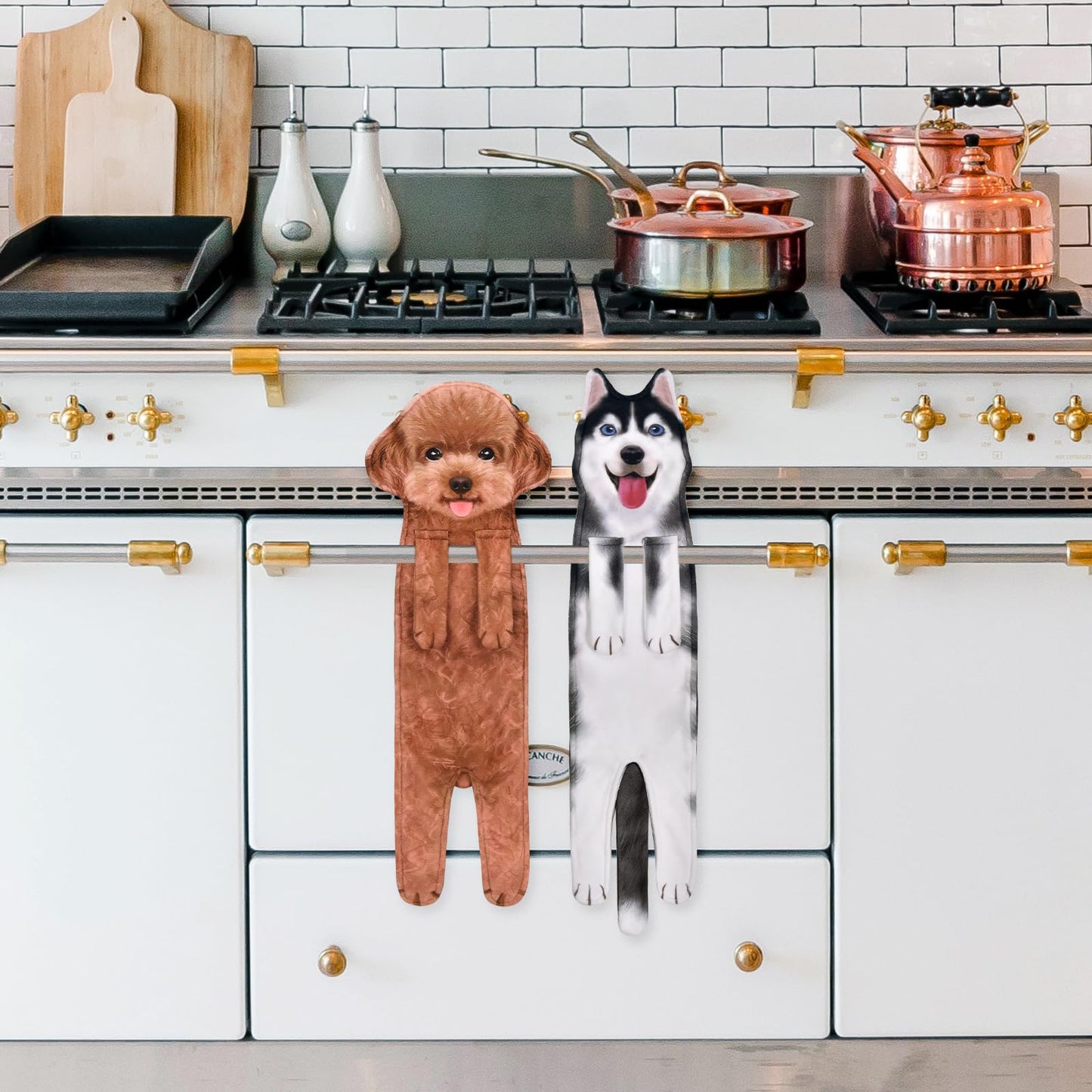 AGRIMONY Poodle Dog Funny Hand Towels for Bathroom Kitchen -Cute Decor Dog Dad Mum Women Fathers Mothers Day Easter Gifts Decorative Hanging