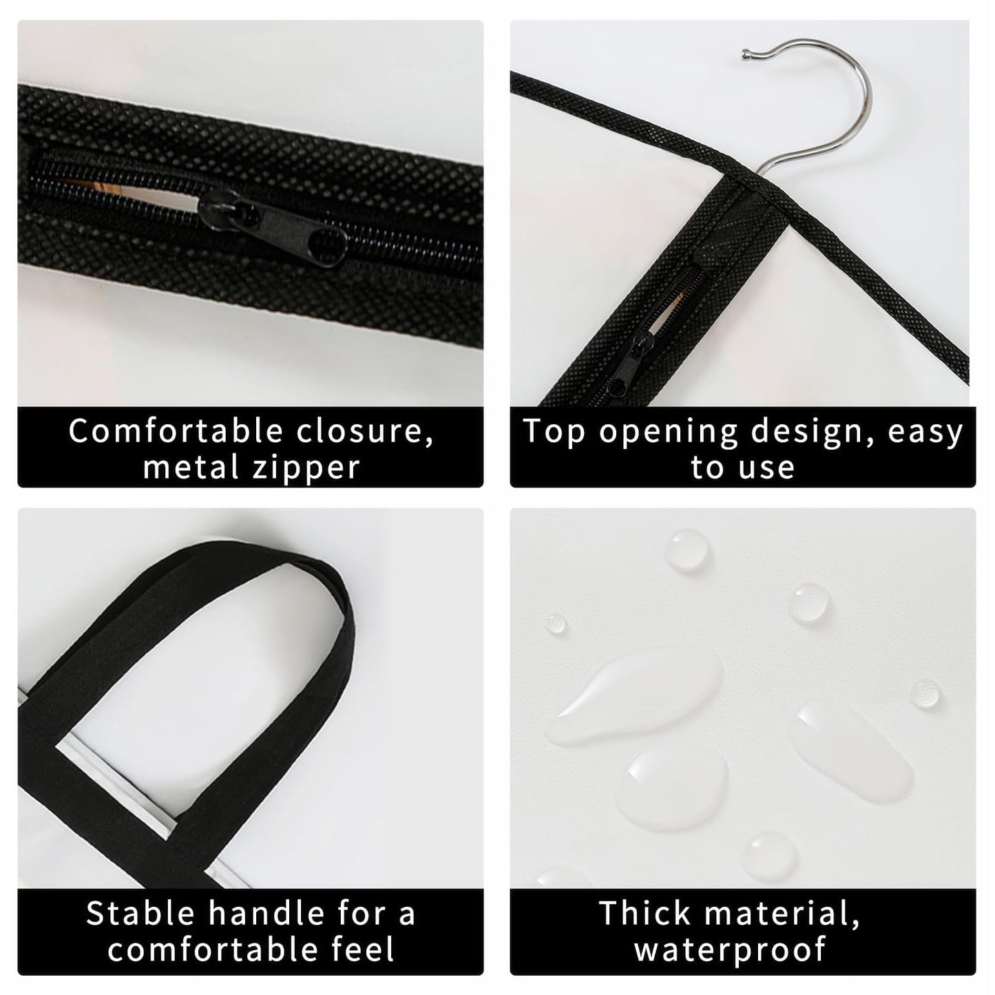 2 Pack Waterproof-Dustproof-Protector Dress Bags Covers - 60 * 140cm Long Dustproof Garment Bags for Long Dress Clothes
