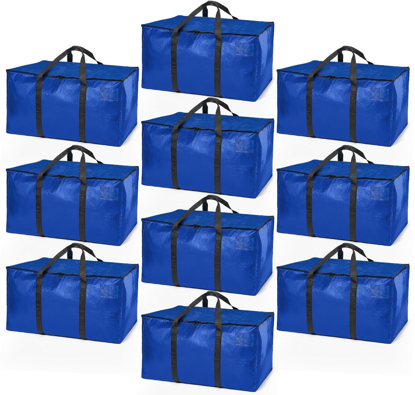 ClearSpace Heavy Duty Moving Bags or Storage Bins with Lids, Blue, 10 Pack