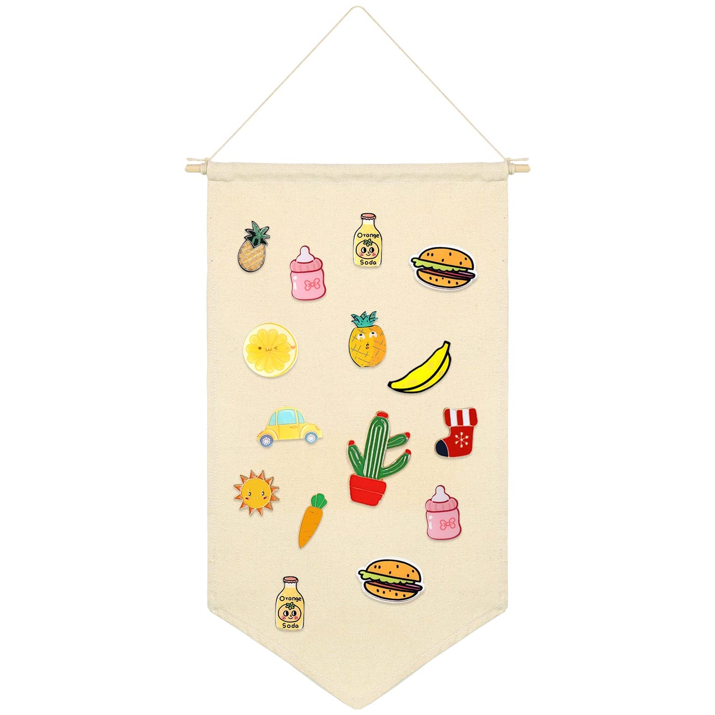 Vin Beauty Wall Hanging Brooch Earring Jewelry Storage Display Canvas Pin Wall Display Banner Pin, Glitter Earring, Buttons, Patches