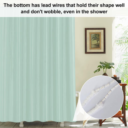 LUKDUNG 200 x 200 cm Polyester Textile Shower Curtain Anti-Mould for Bathroom, Curtain for Bathtub Shower Made of Fabric Waterproof Washable Shower
