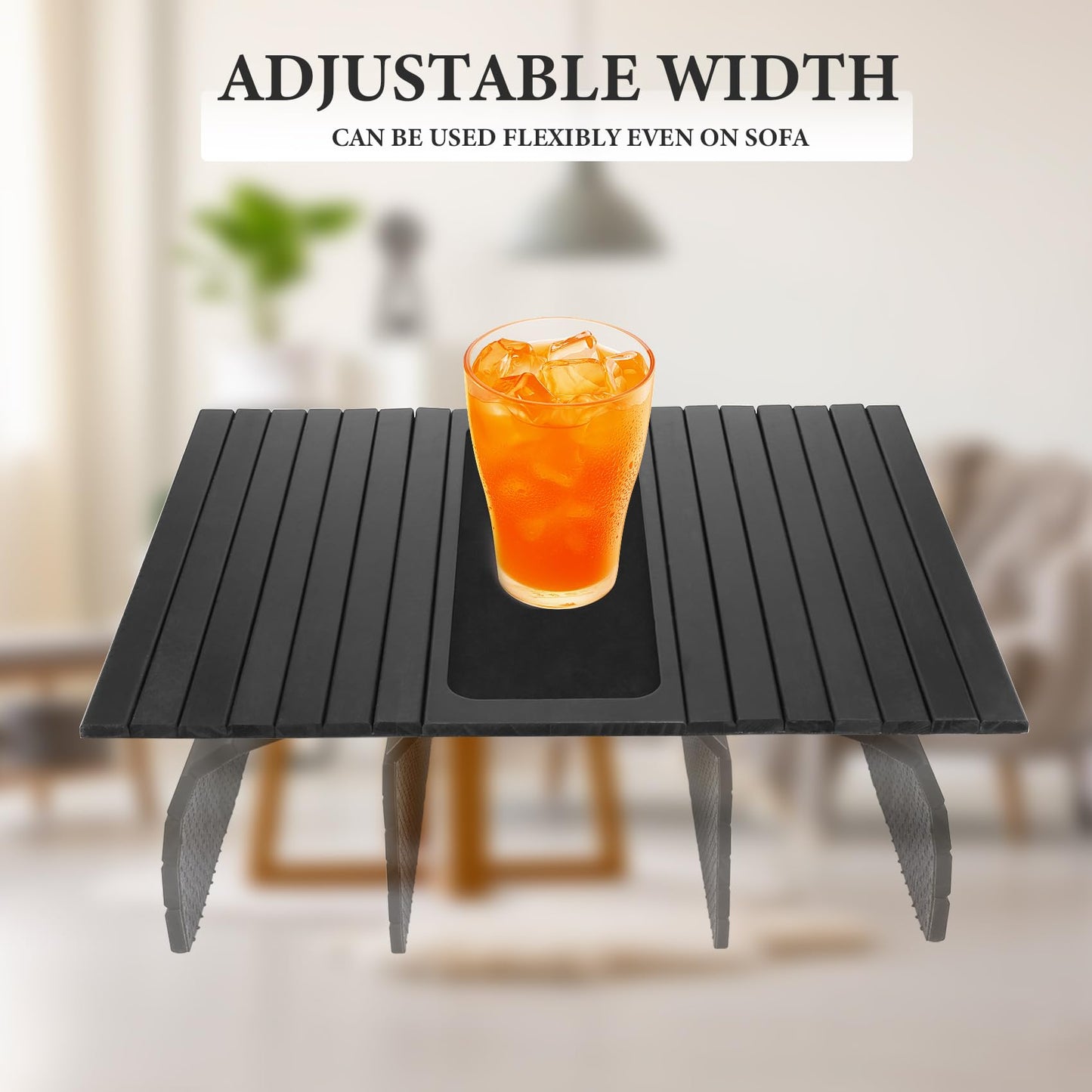 Littlecatch Wooden Sofa Arm Tray, Armchair Tray, Foldable Sofa Arm Table, Non-Slip Couch Armrest Table to Protect Furniture for Remote Control, Drink