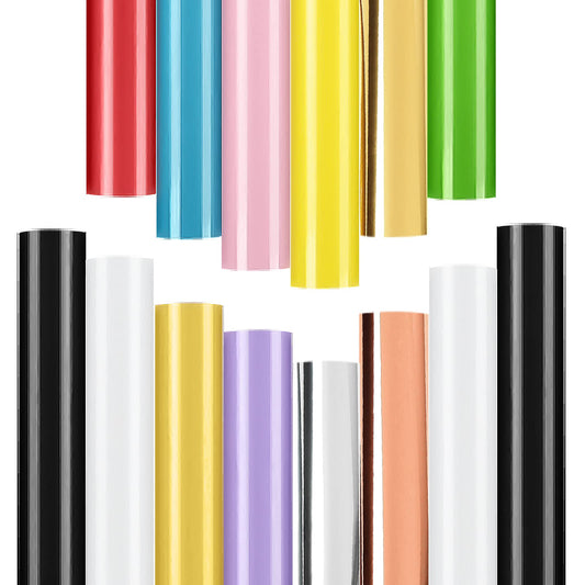 Lya Vinyl 14 Pack Permanent Vinyl - 14 Glossy Colors Self Adhesive Vinyl Sheets for Cricut & Silhouette, Party Decoration, Sticker, Craft Cutter, Car