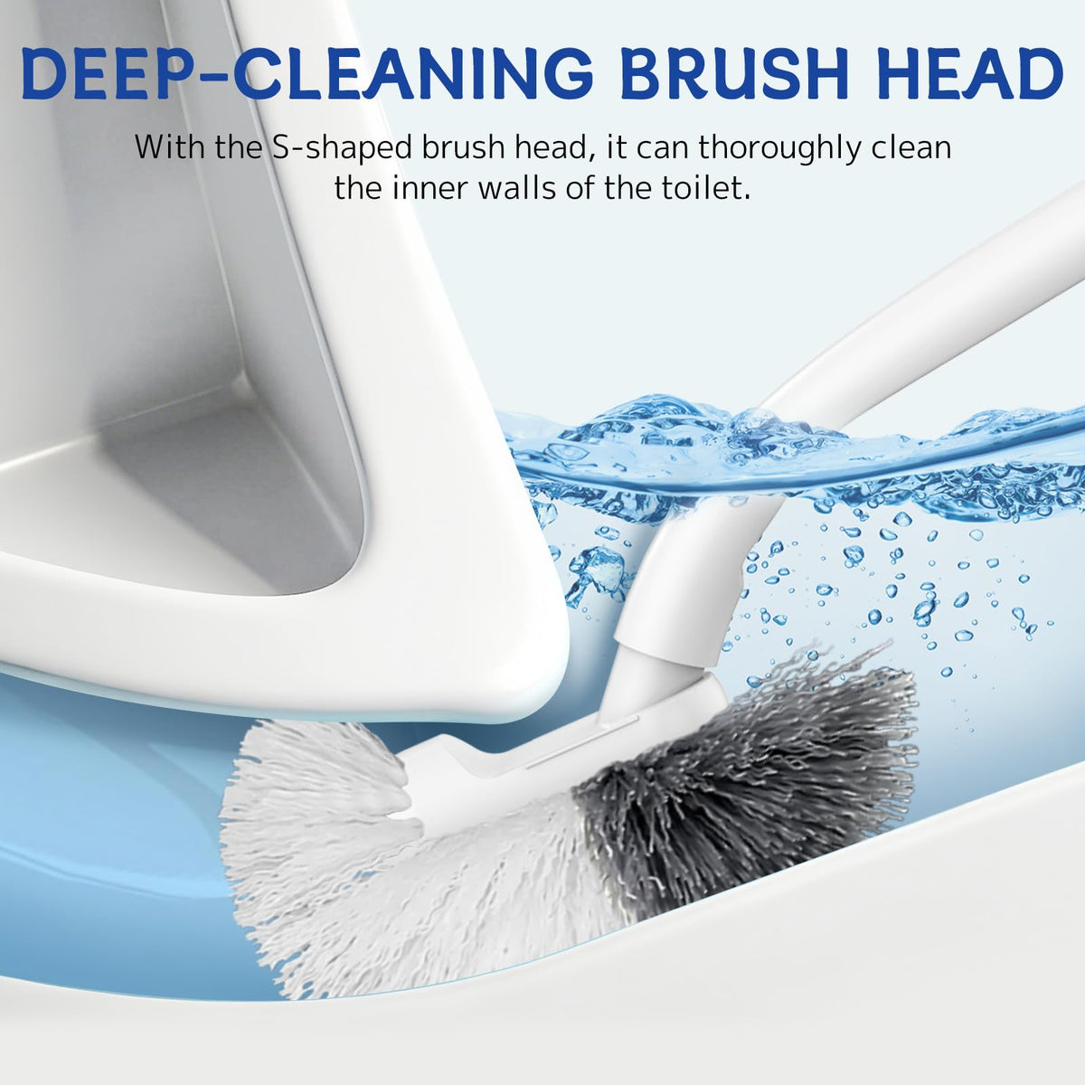 SetSail Toilet Bowl Brush, 3 Pack Toilet Brushes for Bathroom Compact Size Dense and Durable Toilet Cleaner Brush for Deep Cleaning Right Angled