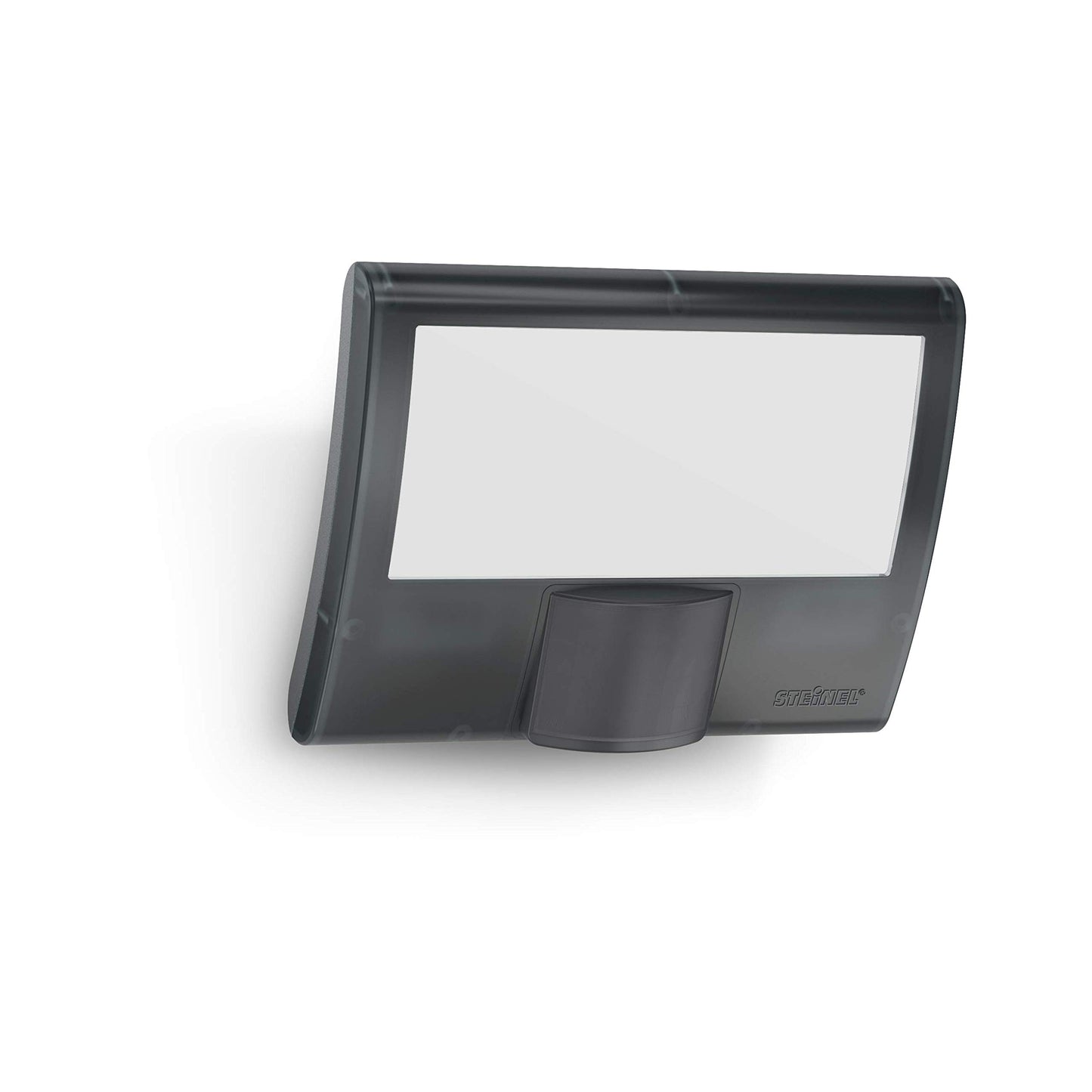 Steinel LED Flood Light XLED Curved S Anthracite, 9.3 W Security Light, Twilight and 160 Motion Sensor, 8 m Reach,12 x 16 x 10.7 cm