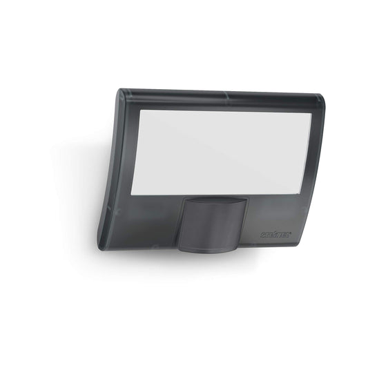 Steinel LED Flood Light XLED Curved S Anthracite, 9.3 W Security Light, Twilight and 160 Motion Sensor, 8 m Reach,12 x 16 x 10.7 cm