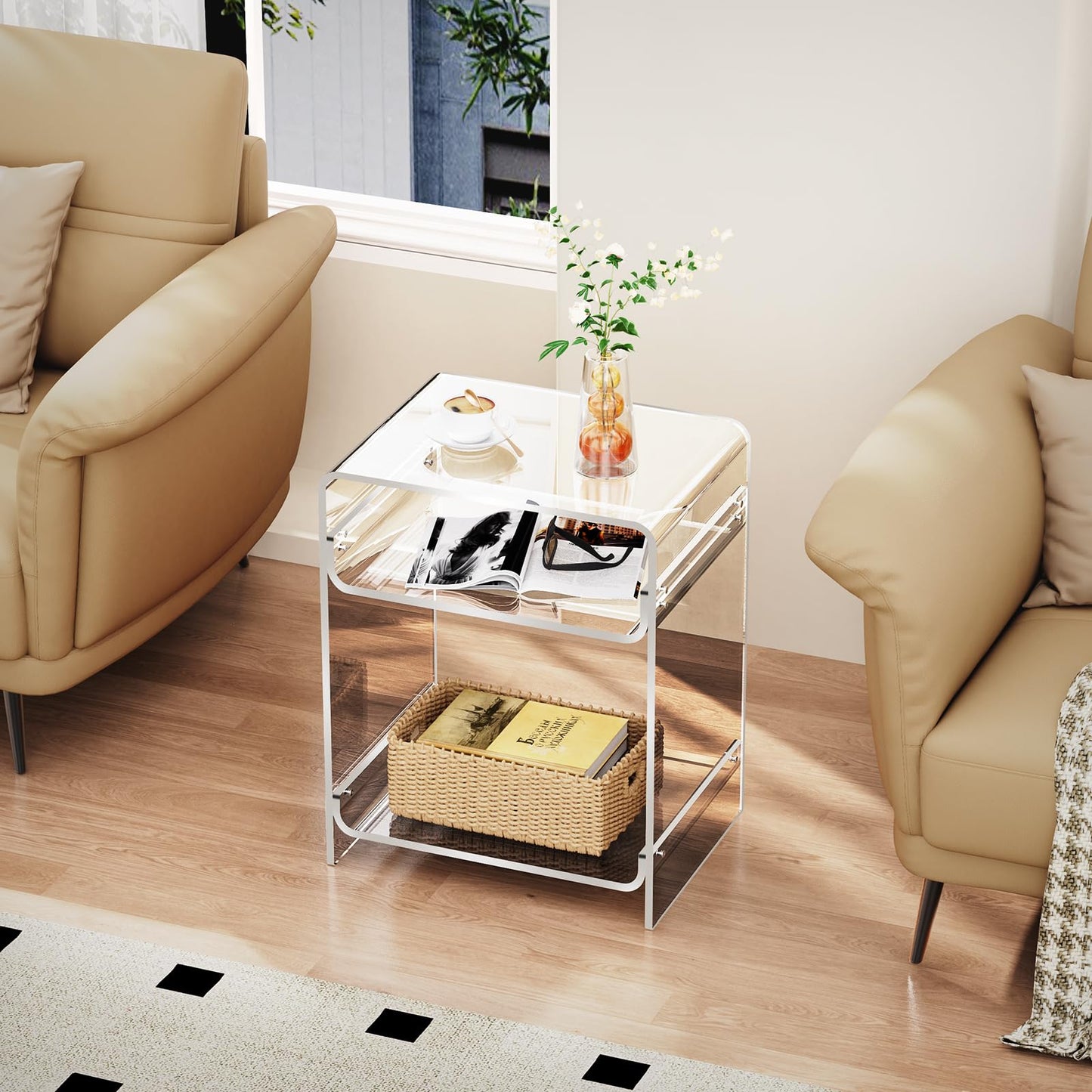 solaround Acrylic Side Table, 40 x 30 x 50 cm, Clear