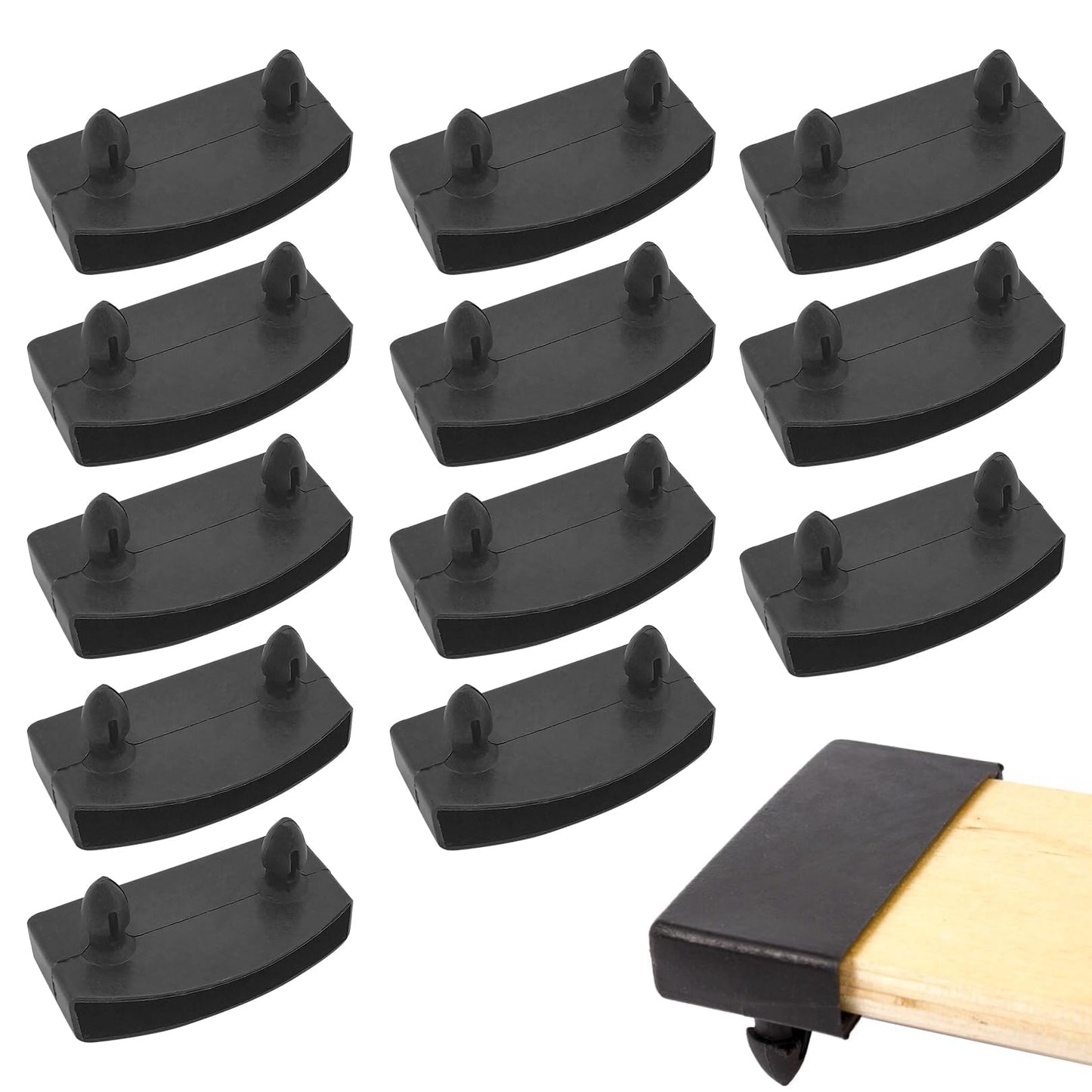 SGETHCH 12 Pcs Bed Slat Caps - 56mm Replacement Bed Slat Holders - Durable Plastic Support End Clips for Single, Double & King Size Bed Frames