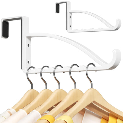niffgaff Over Door Coat Hanger, Over Door Hanger for Clothes, No Drilling Door Hanger for Bedroom & Bathroom, Door Hangers for Clothes