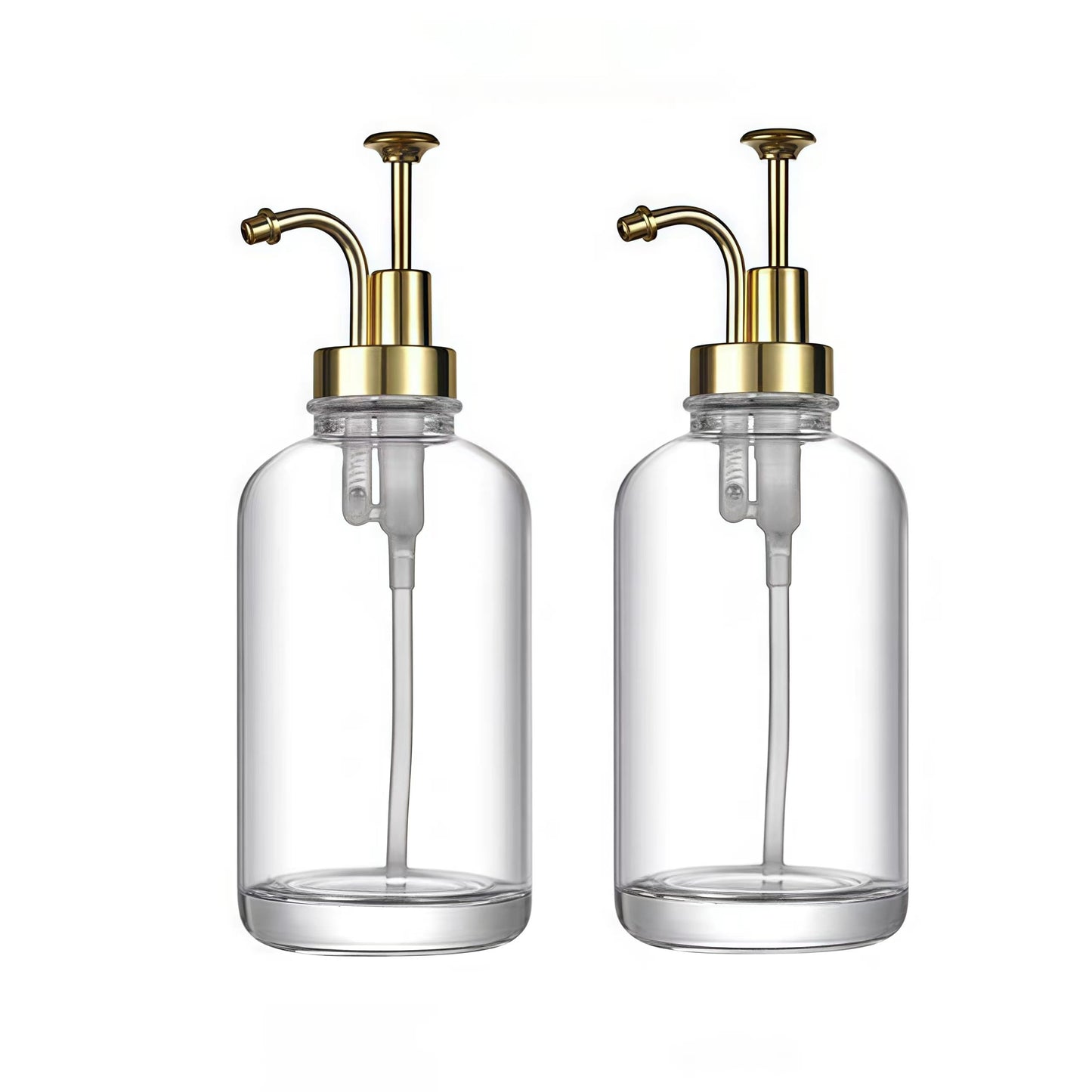 2 Pack Coffee Syrup Pump Coffee Station Coffee Syrup Dispenser Glass Honey Pot Honey Jar Shampoo and Conditioner Dispenser (Gold)