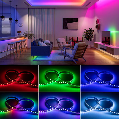 BTF-LIGHTING WS2812b 16.4ft 5m 60leds/Pixels/m Individually Addressable 5050SMD LED White Board Waterproof IP67 Flexible Full Color DC5V for Indoor