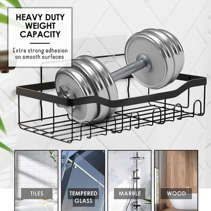 Clara Clark Bathroom Set - 28PC Bathroom Set with Adhesive Corner Shower Caddy Hanging, Bathroom Sets with Shower Curtain and Rugs