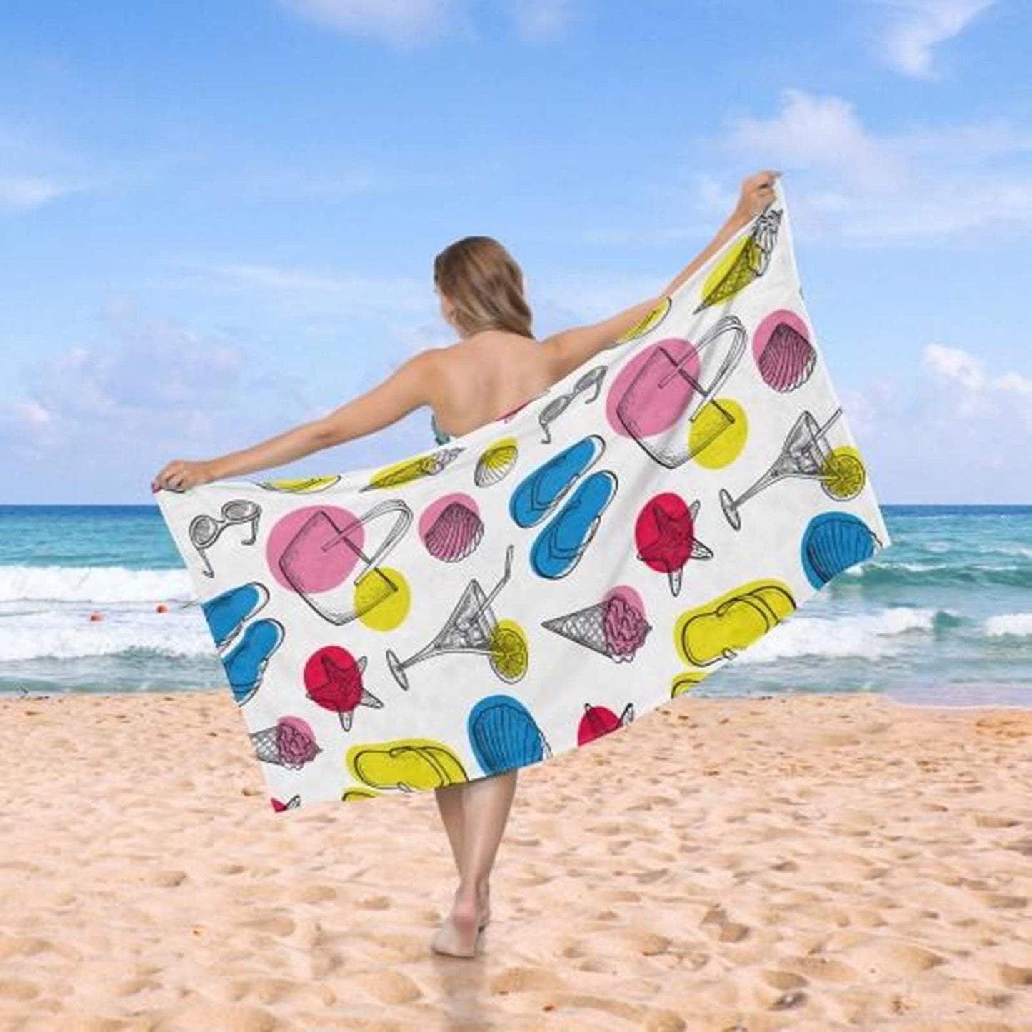 Alytimes Beach Towels for Adults, 180cm Large Size Hair Microfibre Towel sandy shore beach Swimming Towel Personalised Beach Towel