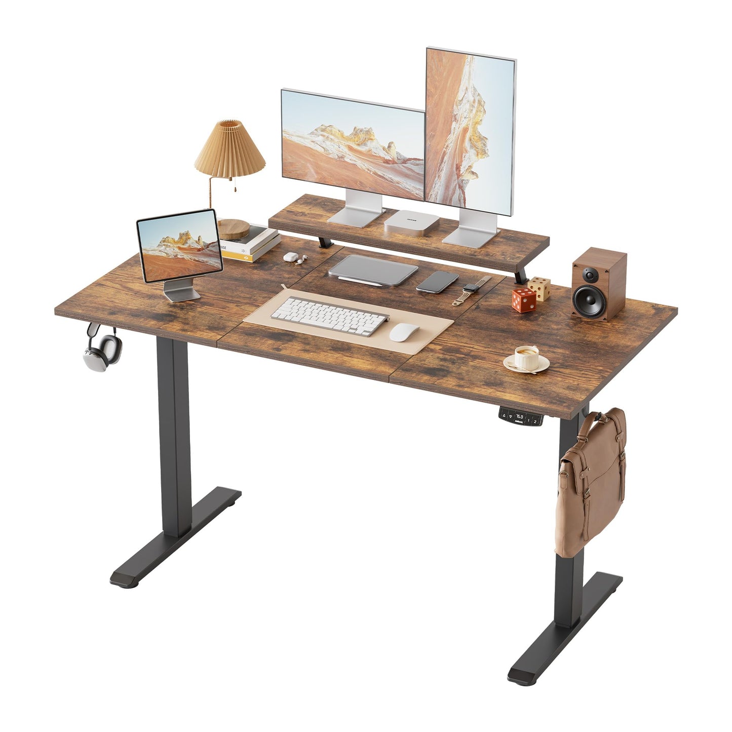Klicelor Eletric Height Adjustable Desk, Movable Monitorstand, 140x60cm