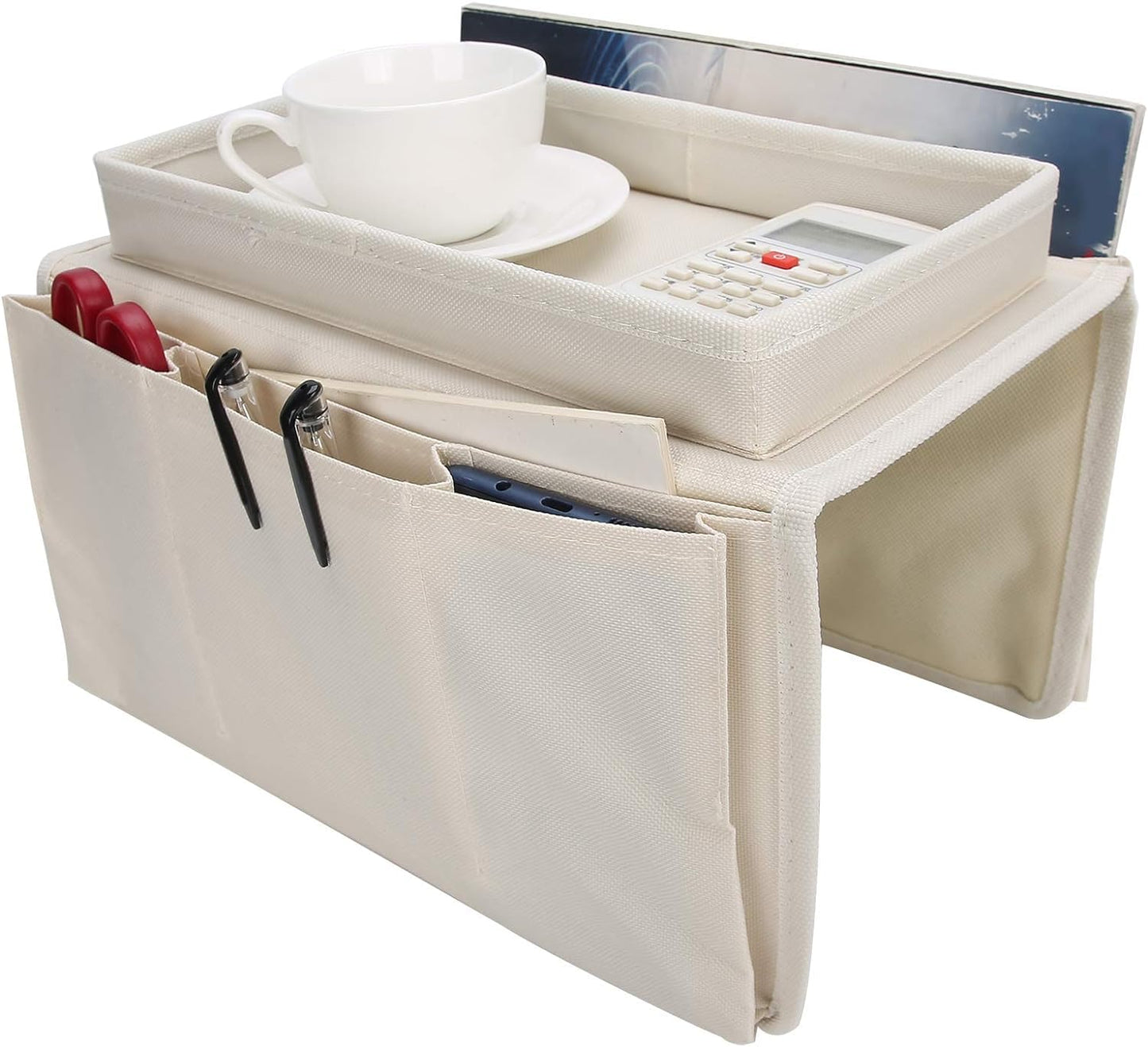 Sofa Armrest Tray Sofa Caddy Armchair Remote Control Holder Sofa Couch Caddy Pocket Organizer TV Organizer Sofa Organizer Bed Caddy with 6 Pockets