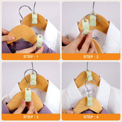 60 Pcs Hanger Connector Hooks, Space Saving Cascading Clips, Green