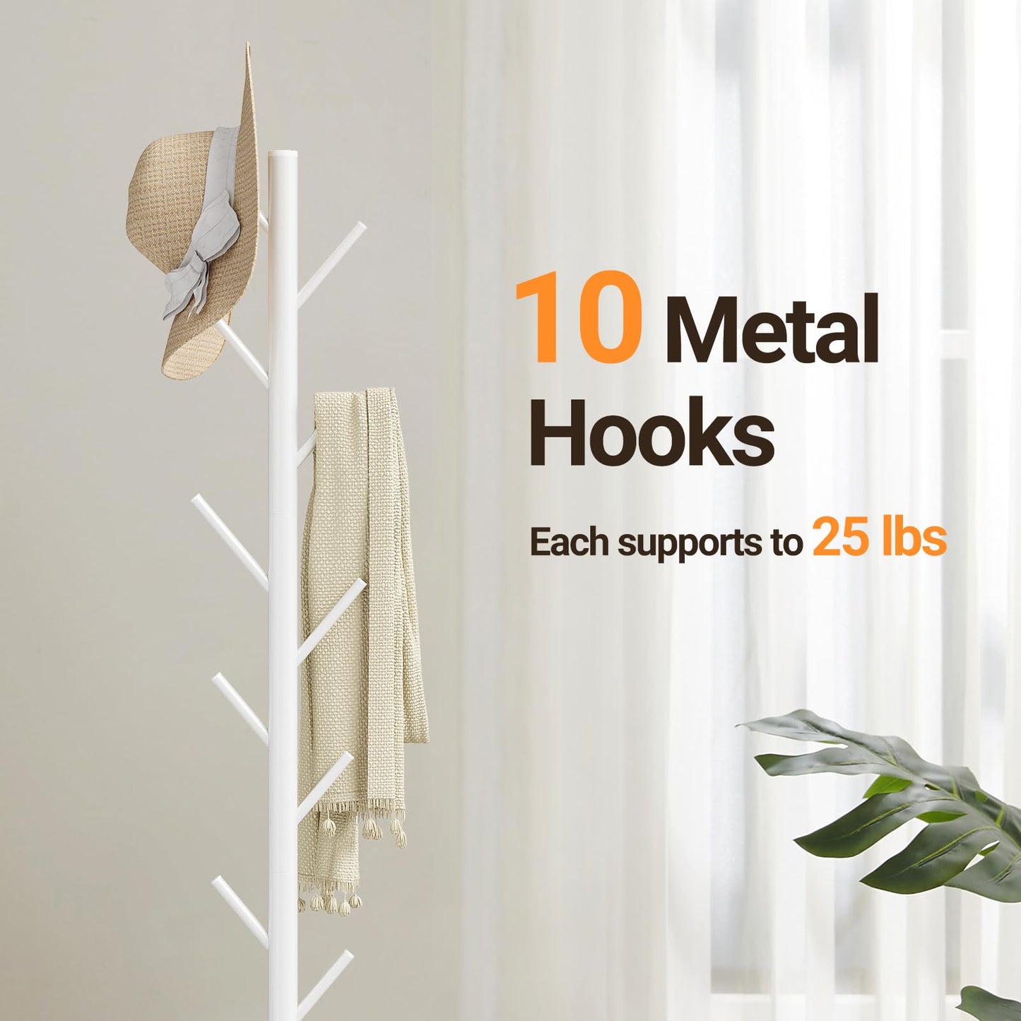 ELYKEN Metal Coat Stand for Small Space, Heavy Duty Coat Rack Free Standing