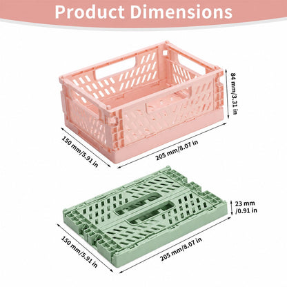 4 Pcs Collapsible Storage Boxes, Stackable Storage Baskets, Folding Crates, Foldable Basket