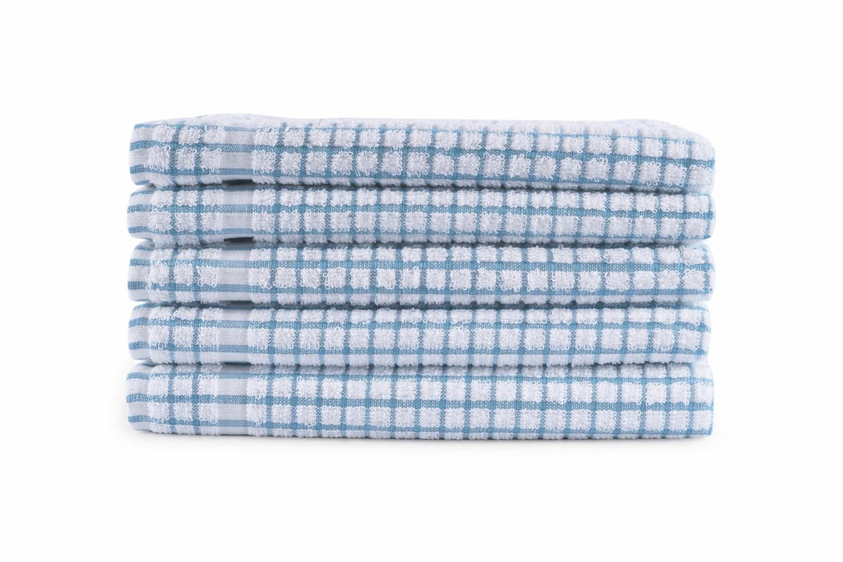 QUALITY HOME TEXTILES 100% Cotton Super Soft Terry Towelling Tea Towels with Hanging Loop