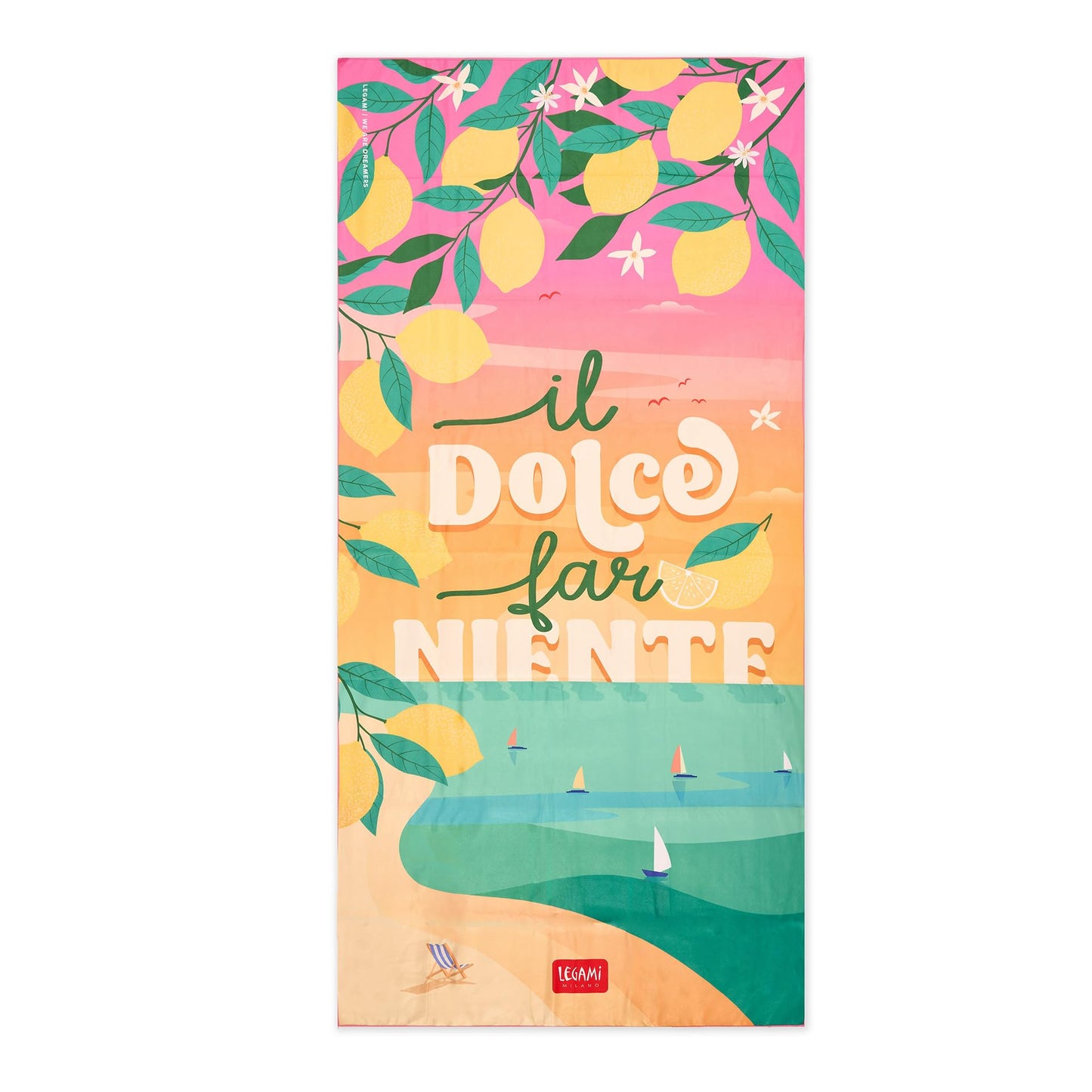 Legami - Lightweight Beach Towel, Microfibre Beach Towel, Compact Beach Towel, Sandproof, Quick Drying, Ultra Absorbent, Space Saving Towel