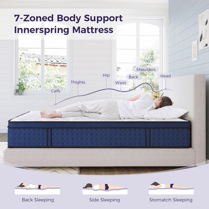 Resspry Small Double Mattress, 12Inch Hybrid Mattress for Pressure Relief, Breathable Foam with Individually Pocket Spring, Medium Small Double Bed