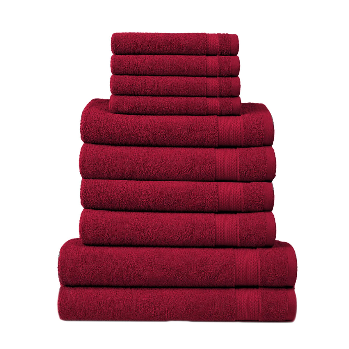 RAYMSTER 10 Piece Egyptian Cotton Towel Set - 2 Bath, 4 Face, & 4 Hand Towels Set for Daily Use - Soft, Highly Absorbent, Quick Dry, and Lightweight
