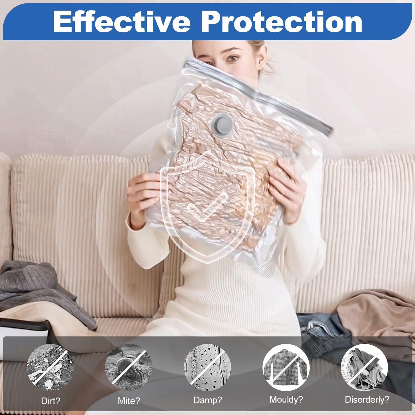 Vacbird Vacuum Storage Bags with Electric Pumps for Travel, 9 Pack