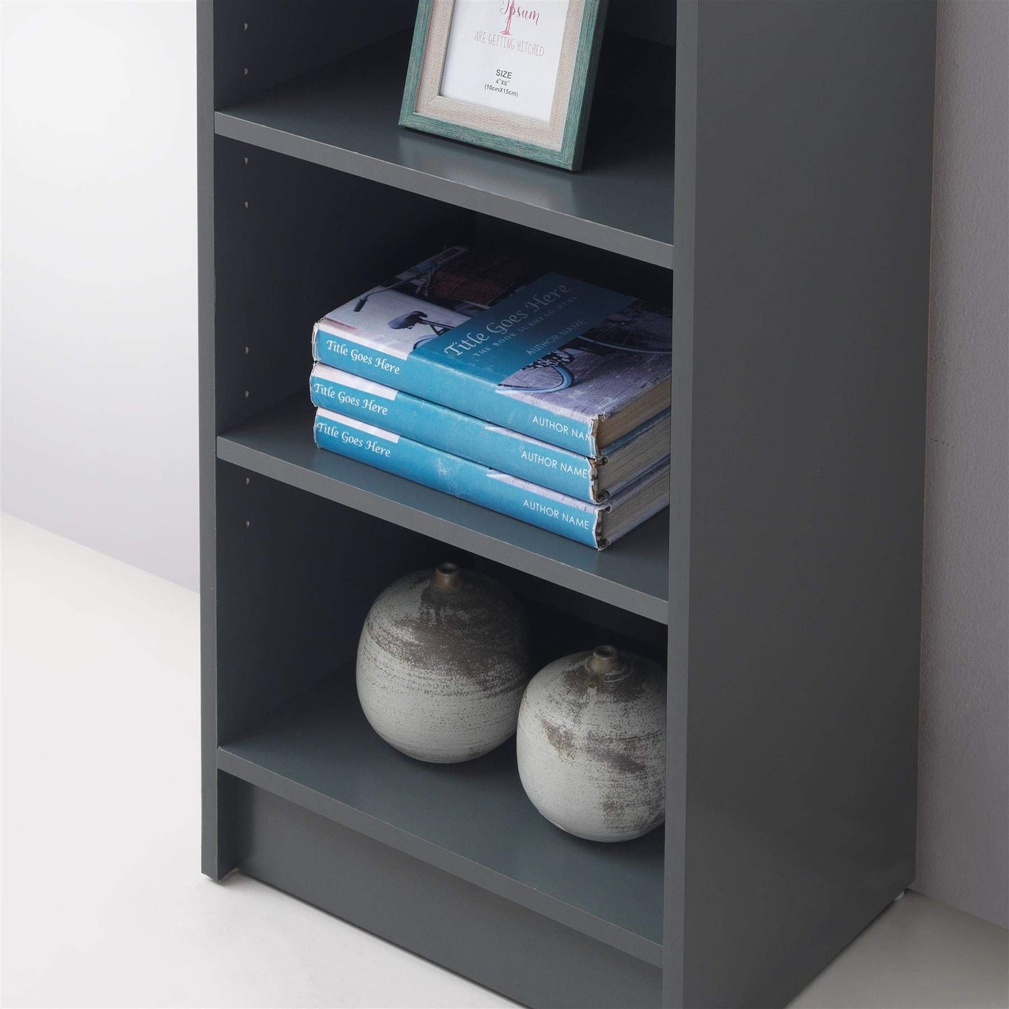 Timber Art Design UK 3 Tier Bookcase Storage Open Floor Mount Industrial Rack Display Shelving Organiser Cubes Unit For Living Room, Office