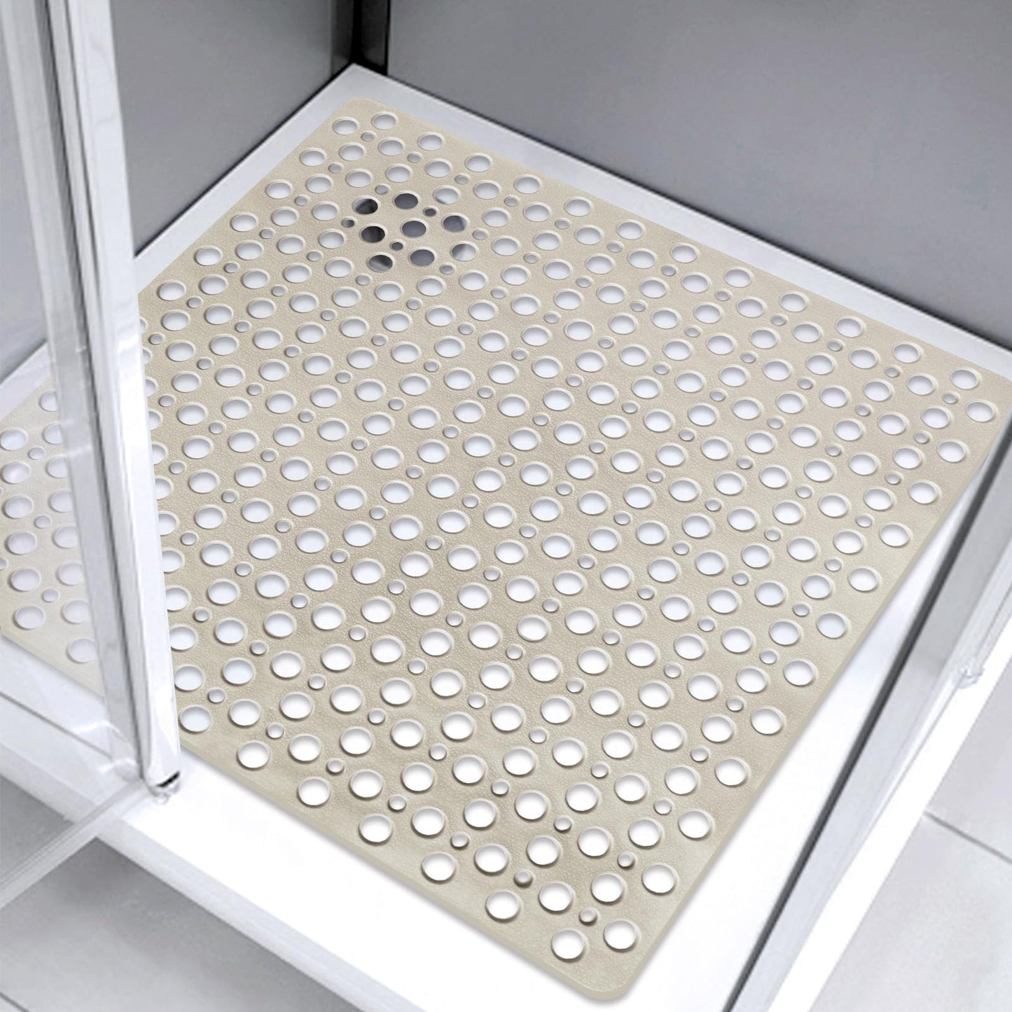 EIVINJE Shower Mat Non Slip Anti Mould: 53 x 53 cm Square Shower Mats for Inside Shower