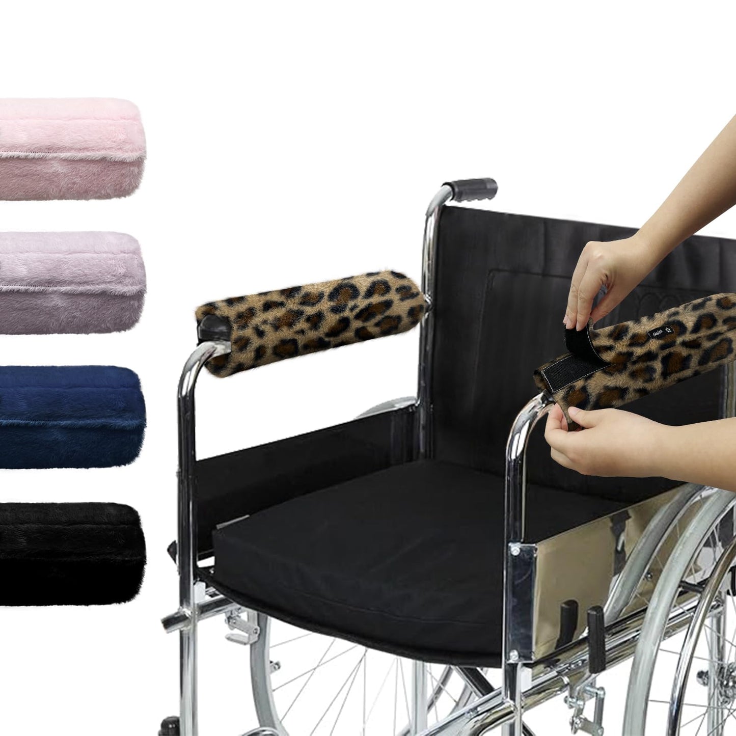 SPRING SEAON Wheelchair Armrest Pads Covers Fuzzy Desk Chair Arm Pads Soft