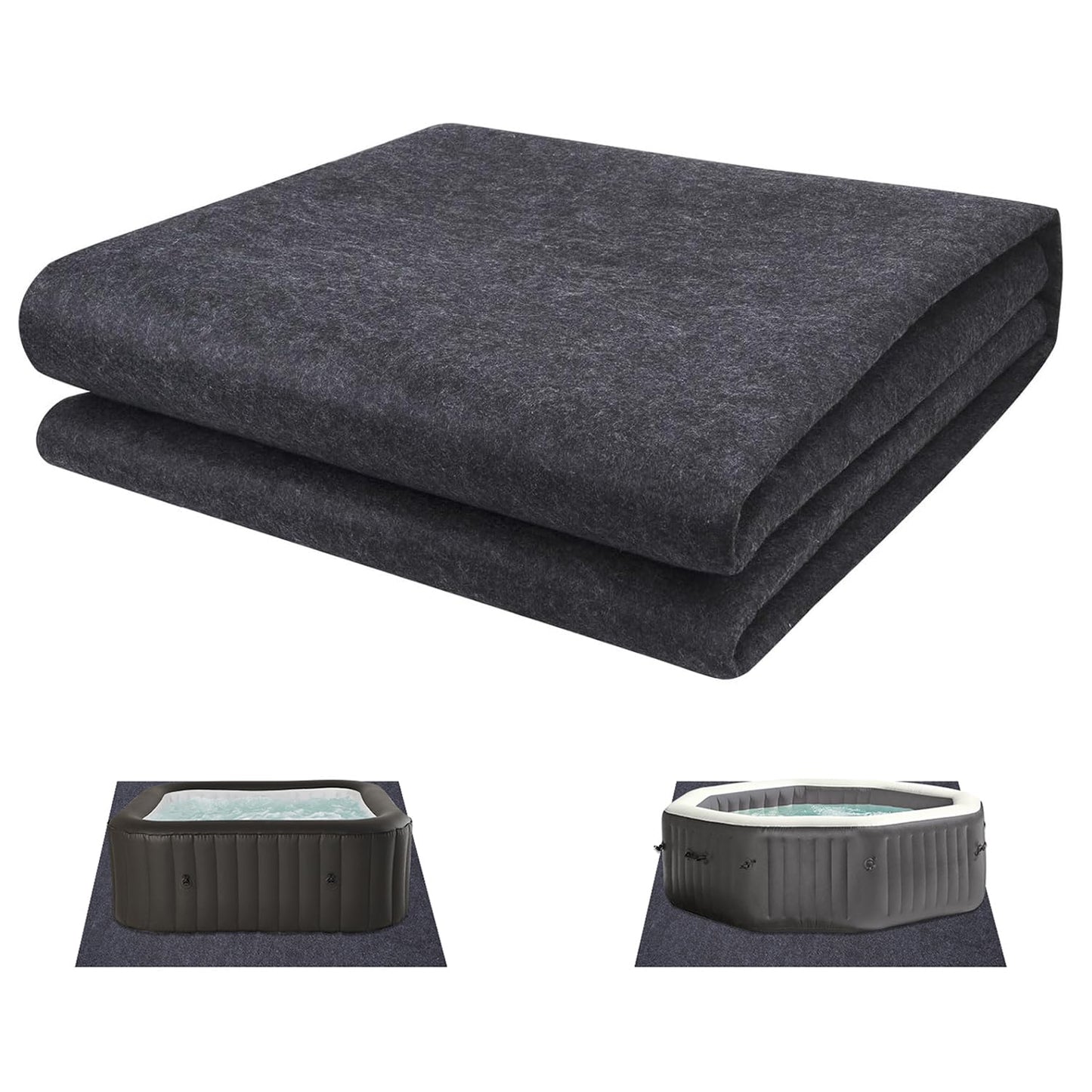 SINBLUE Square Hot Tub Flooring Mat 7.5 x 7.5 FT Inflatable Floor Protector