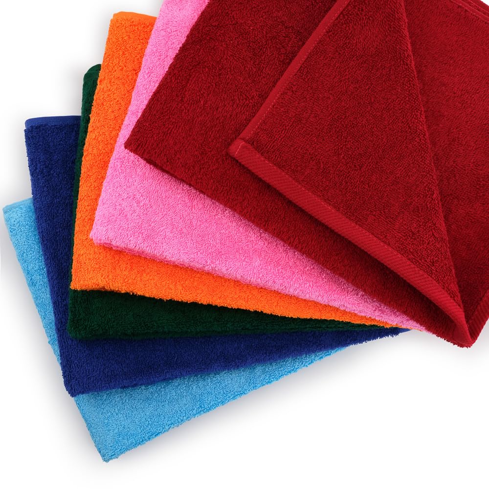 Large Egyptian Hand Towels For Bathroom - 100% Cotton - Pack of 6