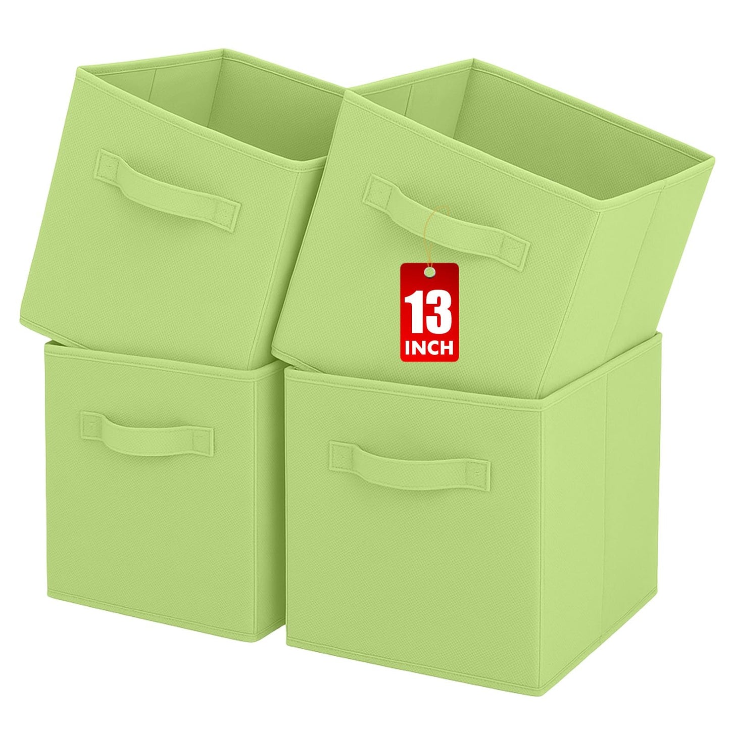 Pinkgarden Storage Box, Collapsible Fabric Storage Cube with Handles for Home, Kids Room, Closet and Toy Organization,Pack of 4, 33 x 33 x 33 cm
