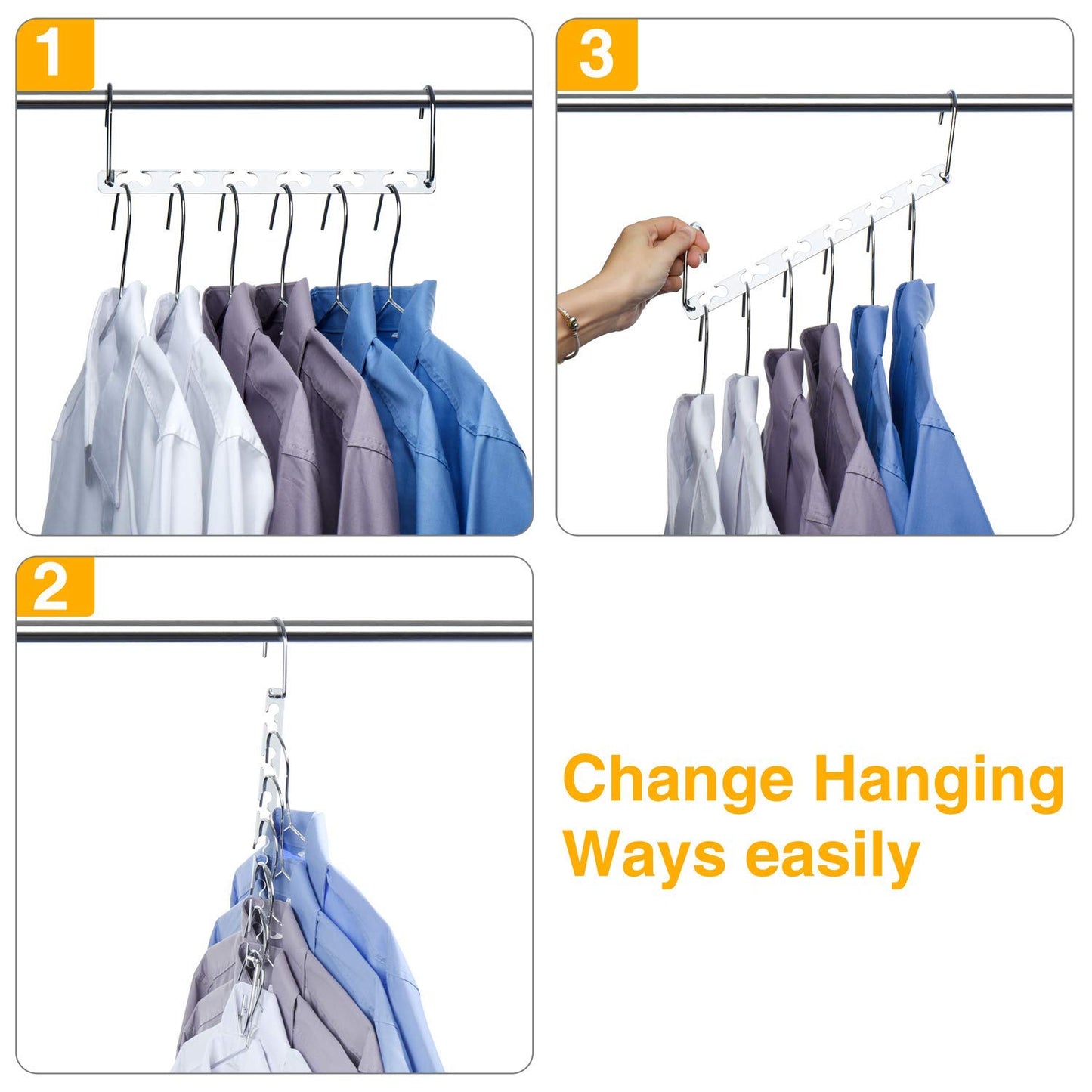 HOUSE DAY Space Saving Hangers, 12 Pack Magical Hangers, 26 cm