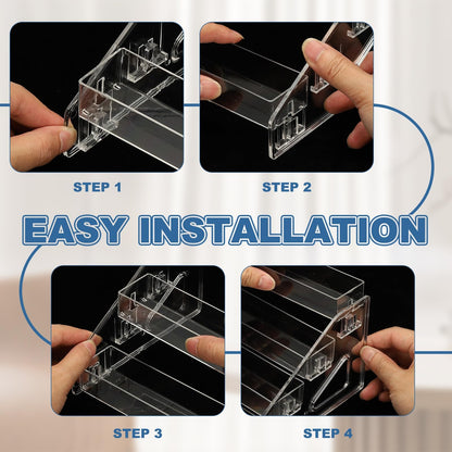 PATIKIL 4 Tier Acrylic Card Display Stand, Portable Postcard Rack Holder Organizer Versatile Display for Trading Cards Baseball PSA Stickers Stamp