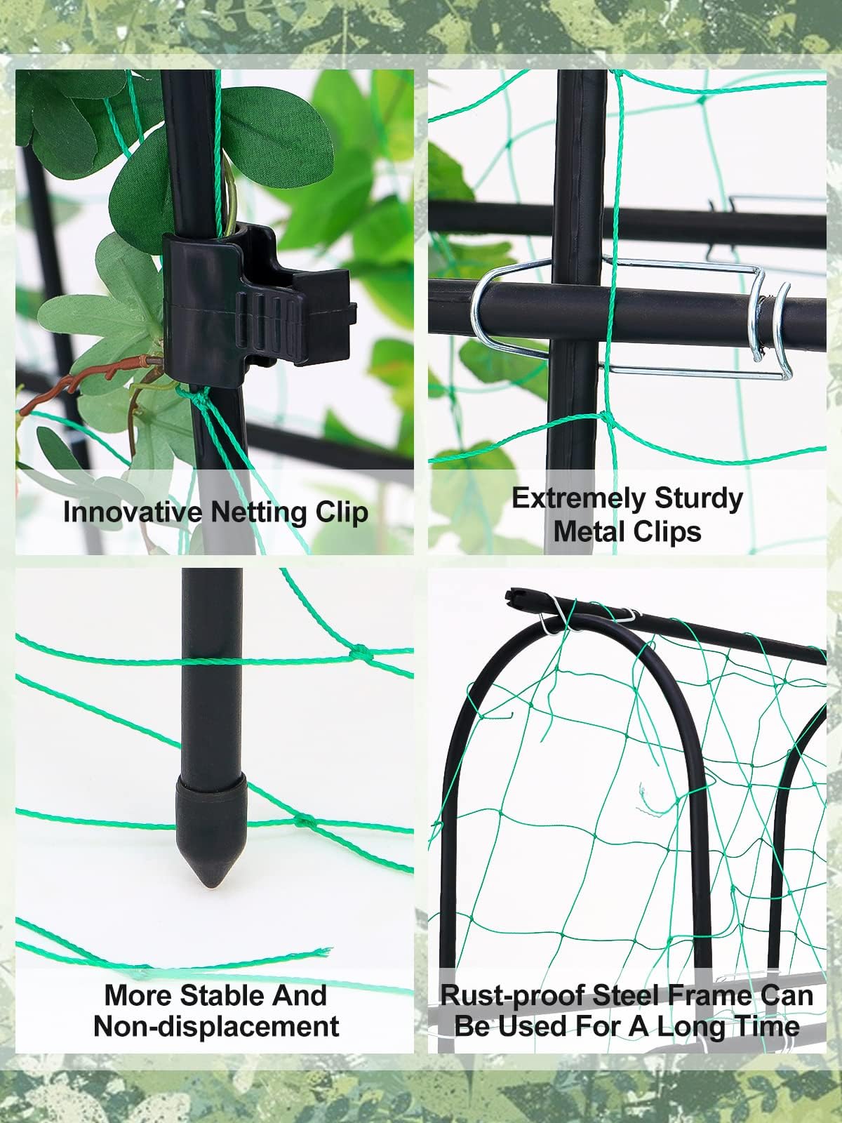 6?6 Feet Garden Trellis for Climbing Plant, Kalolary Large Garden Cucumber Trellis U-Frame Vegetable Beans Fruit Grow Trellises Rustproof Metal Plant