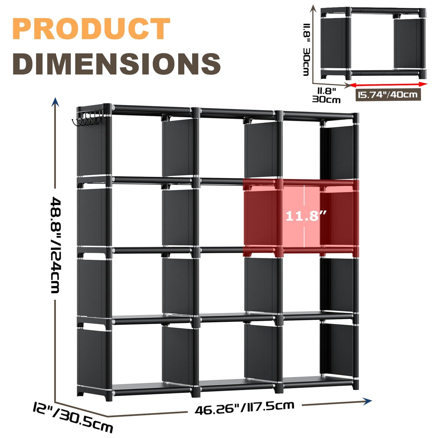 Mavivegue 12 Cube Storage Unit Book Shelf,DIY Bookcase,