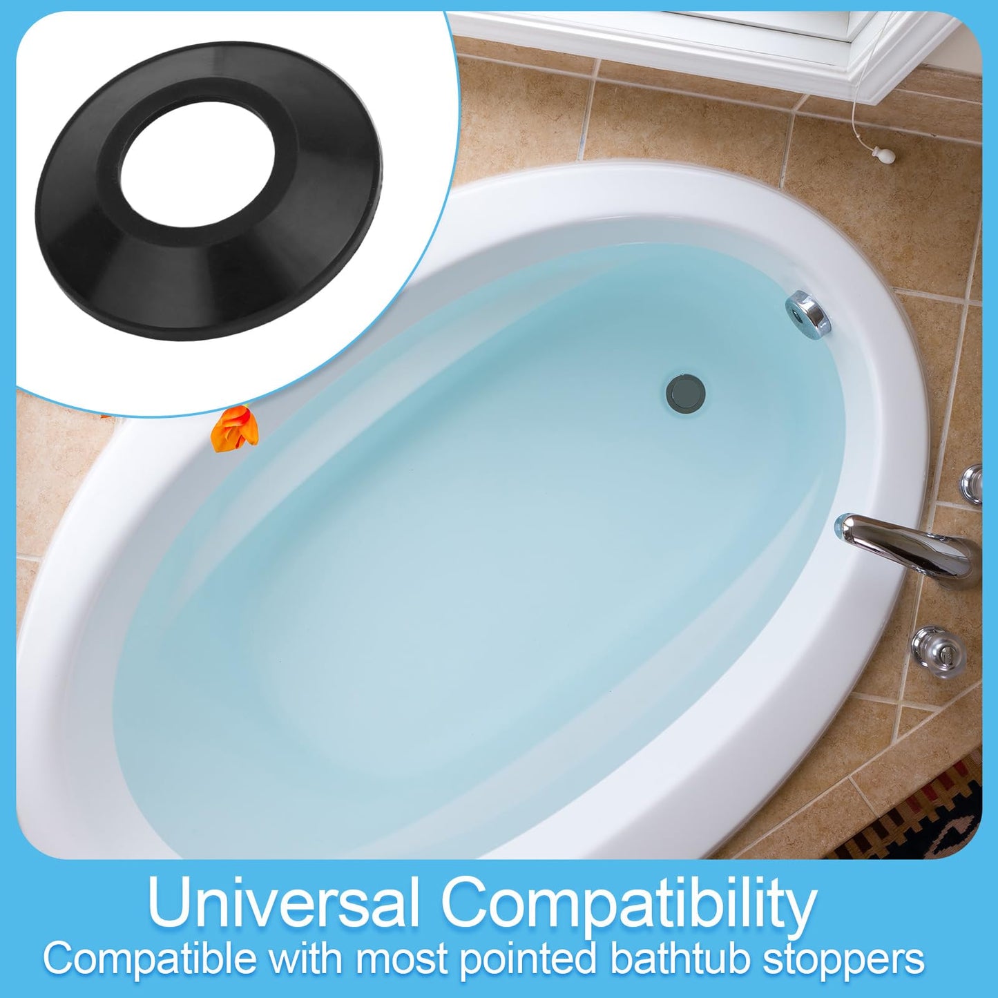 10pcs Tub Stopper Gasket, 2-1/16 Inch/5.23cm x 1 In/2.54cm x 1/4 In/0.64cm Silicone Bath Plug Drain Seal O Ring Bathtub Stopper Rubber Seal Washer