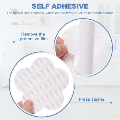 PATIKIL 12 Pcs Non Slip Bathtub Stickers, Anti Slip Shower Stickers with Scraper Bathroom Shower Floor Decals Flower Shape Cute Treads Tubs, White